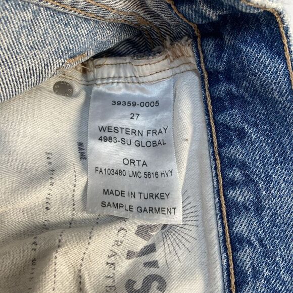 Levi's Blue Jean Shorts Distressed High-Waisted - Picture 4 of 10